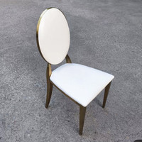 Chaises de mariage dorées de luxe empilables à dossier rond pour événements de mariage de luxe pour couples