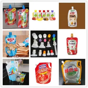 Ketchup Doypack Bag Stand Up Standup Pouch With Spout Cap Nozzles Filling Packing Machine ZLD-6A Automatic Plastic 0.7m3 /min