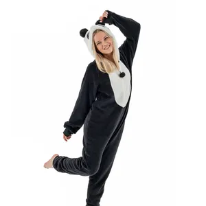 Kostum Panda Hewan Dewasa Piyama Pakaian Tidur Flanel Wanita Piyama Onesie Hewan Dewasa