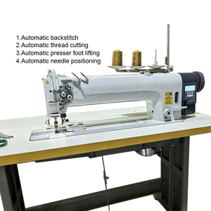 Machine à coudre industrielle à lit plat, automatique, haute vitesse, double aiguille, nouvelle, longueur de bras de 50 cm, pour utilisation en usine de fabrication - Product Image 1