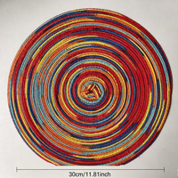 Set de table rond moderne en polyester tissé, isolant et réutilisable, 30 cm, pour table à manger domestique et mariages