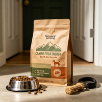 Sacs pour aliments pour animaux de compagnie réutilisables en nylon BOPP grand format, résistants à l'humidité, à fond plat, scellés sur huit côtés, personnalisables par gravure