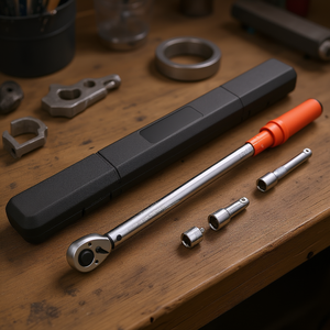 Clé dynamométrique réglable 1/2 pouce, 20-250 ft.lb, double échelle, avec adaptateurs, qualité industrielle, acier au chrome-vanadium - Product Image 2