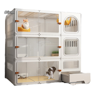 Hot Seller All-in-One <strong>Cat</strong> House Luxury Modern Wood <strong>Cat</strong> Villa with Thickened Platform Litter Box Bed <strong>Cage</strong> for Indoor Home <strong>Cats</strong> - Product Image 1