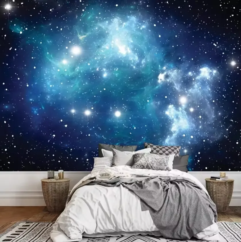 Individuelles 3d-Aufdruck-Fototapete schöne Sternenhimmel Deckenwand modern Wohnzimmer Schlafzimmer Deckenwandgemälde