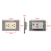 Interruptores de pared estándar americano FIKO 118 tipo gris + oro Panel de acero inoxidable 15A/20A/45A interruptores eléctricos de luz para el hogar