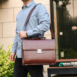 Nuova tendenza di alta qualità di affari degli uomini di sacchetto di grande capacità valigetta portatile multi-strato <span class=keywords><strong>in</strong></span> <span class=keywords><strong>pelle</strong></span> PU borsa del computer portatile - Product Image 5