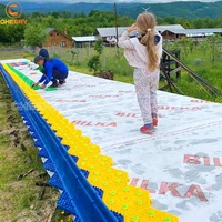 Toboggan Amusement Quatre Saisons Arc-en-Ciel Piste de Ski Sèche Grande Glissade en Plastique avec Lumières LED et Fumée