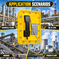 Téléphone de communication d'urgence PoE industriel avec cordon blindé pour les zones dangereuses des mines, des tunnels et des raffineries