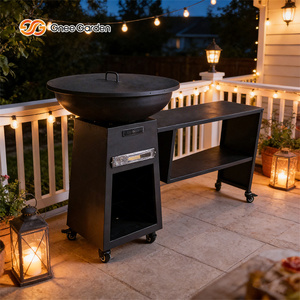 Gnee Garden - Parrilla Portátil de Acero Corten para Exteriores con Mesa Lateral y Encendido Electrónico para Cocinar en el Patio Trasero - Product Image 2