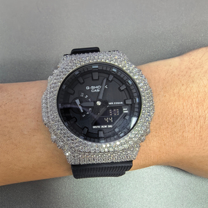 UWIN GA2100 Lunette en Moissanite pour Montre <span class=keywords><strong>Casio</strong></span> <span class=keywords><strong>G</strong></span>-<span class=keywords><strong>Shock</strong></span> Entièrement Sertie de Pierres VVS Couleur D avec Certificat - Product Image 3