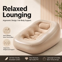 Fauteuil Gonflable Floqué en Gros avec Pompe Électrique Intégrée, Chaise Longue Paresseuse Auto-Gonflable Portable pour la Maison et l'Extérieur