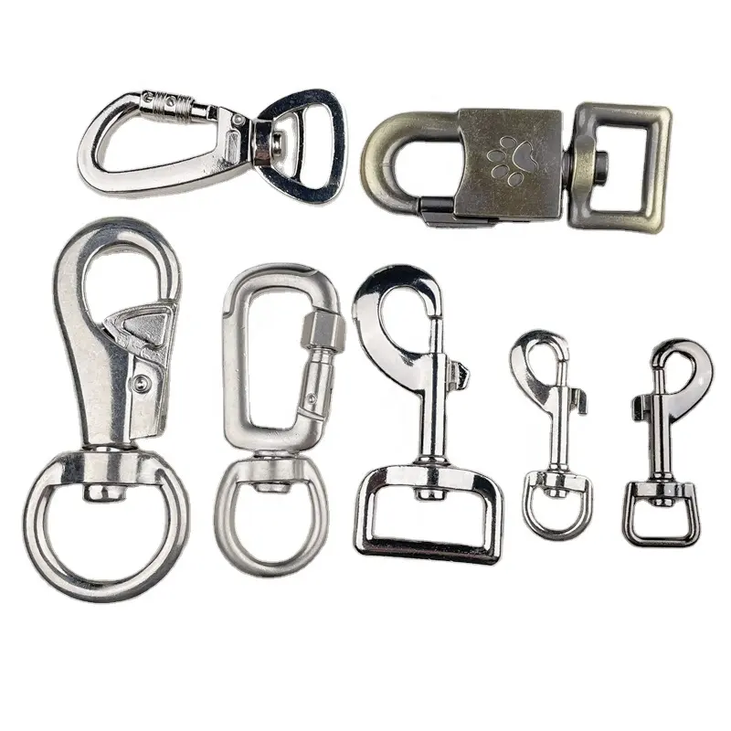 Custom Dog Lead Clips Snap Hook Metal Pet Leash Buckle For Dog Leash Dog Hook gold/silver/black Swivel Snap Hook Silver for Bag