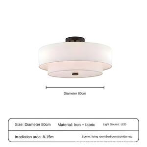 Lámpara colgante LED de tejido minimalista moderna para sala de estar, dormitorio, comedor, lámpara colgante de araña moderna de tela - Product Image 6