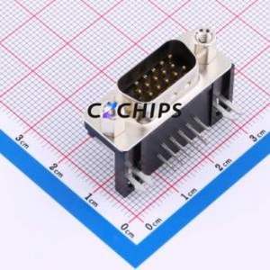 10090926-P154VLF D-Sub/VGA Connector Bent Lead Through Hole Connector Male 15P Right Angle Insert 3 - Product Image 1