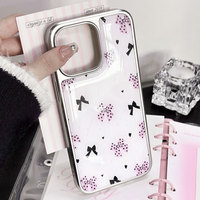 Coque de téléphone en résine époxy Ins pour iphone16 16pro 16pm 15 15promax/14Promax/14pro 14/13 13pro 12 11 coque à bords argentés galvanisés