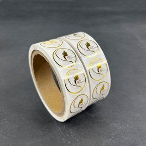 Gold Foil Stamping PVC <b>Stickers</b> - Paper Roll Waterproof Adhesive <b>Sticker</b> <b>Sheet</b> Die Cut Adhesive logo Custom <b>Sticker</b> - Product Image 6