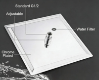 Cabezal de Ducha Ultrafino de Acero Inoxidable Negro Mate de 6 Pulgadas, Alta Presión, Efecto Cascada, Antiobstrucción, para Baño, Uso Residencial