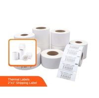 Etiquetas de envío adhesivas térmicas de 2 ''x 1'', rollos de pegatinas de código de barras de papel de dirección de correo térmico directo para promociones