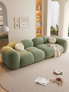 Sofá de Terciopelo Estilo Crema, Sofá Reclinable de Gel, Sofá Simple para Sala de Estar, Apartamento Grande y Pequeño, Sofá de Tela para Casa de Huéspedes - Product Image 5