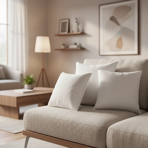 Coussins carrés pour canapé (lot de 2, blanc) 18 <span class=keywords><strong>x</strong></span> 18 pouces, coussins de lit et d'oreiller, coussins décoratifs d'intérieur - Product Image 2