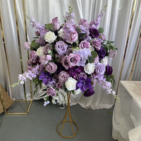 IFG Home Lila Seiden-Kunstblumenarrangement 60cm Kugel für Hochzeiten und Feiertage, Heimdekoration für Weihnachten, Muttertag, Ostern