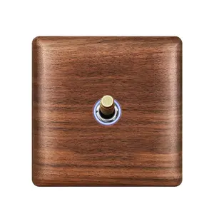 Fashion 1 Gang 2 Way Switch Socket Solid Wood Material Household 86 Type Light Switch