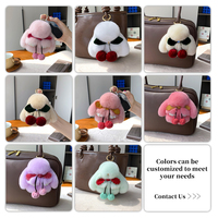 Vente en gros : Breloque de sac en vraie fourrure de lapin, Porte-clés en fourrure de Rex, Pendentif lapin mignon, Décoration de sac à main, Accessoire de mode OEM ODM