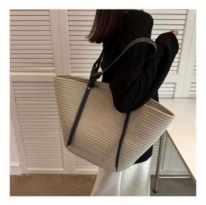 Summer <b>Large</b> Cotton Yarn Braided Handbags New Retro Portable <b>Beach</b> Tote Women Straw <b>Bag</b> - Product Image 3
