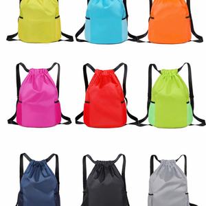 Sac à dos promotionnel en polyester 600D 420D 210D, personnalisé avec logo, imperméable, avec poche zippée, léger, pour le sport, avec cordon de serrage - Product Image 4