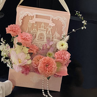 Conte de fées papier sculpture boîte à fleurs sac à main pour l'obtention du diplôme vacances fleur emballage boutique Arrangement Floral Art matériaux cadeau