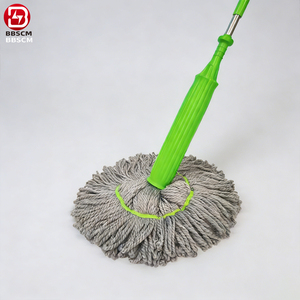 Mopa de microfibra 2 en 1 con mango largo y sistema de autoescurrido, herramienta de limpieza giratoria mágica con varilla de acero - Product Image 1