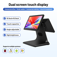 Monitor Táctil Capacitivo de Pantalla Dual de 15 Pulgadas OEM ODM, Pantalla Táctil de 10 Puntos para Sistema POS, Terminal Comercial