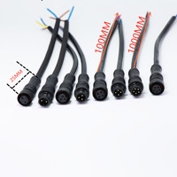 Connecteur de câble PVC étanche M12 pour éclairage extérieur, résistant aux hautes et basses températures, prise mâle-femelle à trois conducteurs