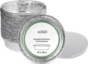 Plateau rond jetable en aluminium de 7, 8, 9 pouces pour friteuse à air, plat en aluminium pour four, doublure de cuisson pour le stockage des aliments, bol en aluminium - Product Image 5