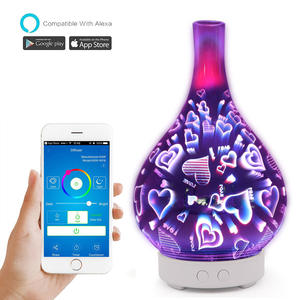 เครื่องกระจายกลิ่นอโรมาอัจฉริยะ Graffiti พร้อมไฟ LED 3 มิติ เครื่องเพิ่มความชื้นในอากาศ ควบคุมผ่านแอพ ลายไม้ สำหรับใช้ในบ้าน - Product Image 2