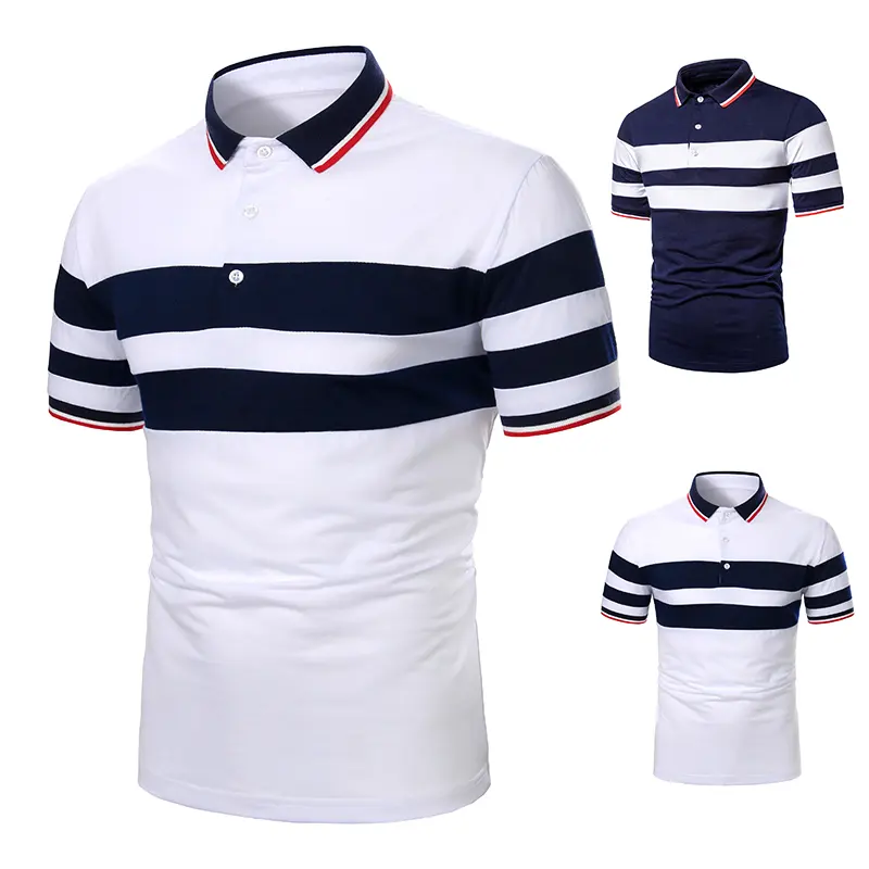 Yüksek kalite toptan T Shirt % 100% pamuk yaz Streetwear rahat moda erkekler nakış Polo pamuk T shirt Logo özel