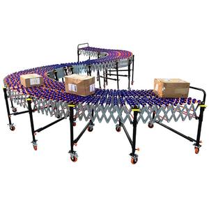 Esnek paten tekerlek yerçekimiyle taşımalı makaralı konveyör paslanmaz çelik genişletilebilir sistem alüminyum parça boşaltma ekipmanları - Product Image 2