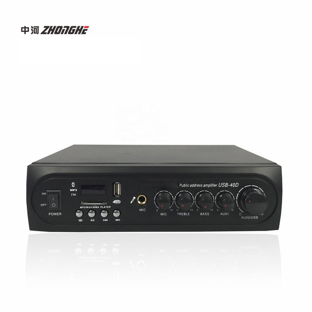 USB-40D Professional Audio Amplifier signal Power Amplifier Class d 20W 1.5U Desktop Mix Amplifier