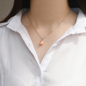 Natural Freshwater <b>Pearl</b> <b>Necklace</b> for Women 925 <b>Silver</b> Ins Trendy Minimalist Style Versatile Water Droplet Collarbone Chain - Product Image 4