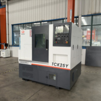 Tour CNC à lit incliné TCK25Y, petite taille, haute vitesse, robuste, machine-outil 3 axes