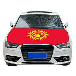 Housse de <span class=keywords><strong>voiture</strong></span> Kirghizistan 120x150cm <span class=keywords><strong>en</strong></span> gros, résistante à l'usure et durable, avec drapeau pour capot moteur - Product Image 2