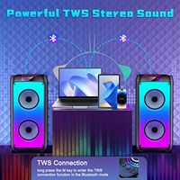 Système de karaoké tout-en-un avec écran, lumières RGB, 2 enceintes portables / Système KTV domestique, deux micros pour intérieur et extérieur