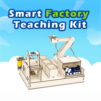 Kit de démarrage STEM Zetok Smart Factory pour bras robotique 3-en-1 / tri / entrepôt, en bois, 16 leçons, ACECode & IDE, à partir de 8 ans