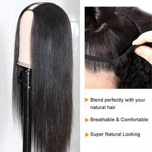 ผลิตภัณฑ์ต่อผมมาเลเซียแบบเส้นผมธรรมชาติสีดำธรรมชาติ 1B ผมตรงสไตล์บราซิล วิกผมแบบ U Part สำหรับปลูกผม - Product Image 2