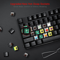 Redragon K556 RGB Clavier mécanique filaire à prise améliorée et mousses absorbant le bruit Clavier de jeu à base d'aluminium échangeable à chaud