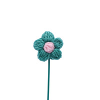 Vente en gros de mini fleurs artificielles mignonnes, bouquet de fleurs au crochet fait main pour la décoration de bureau et de la maison, cadeaux