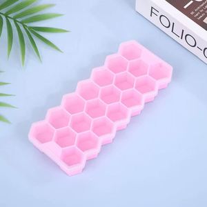Moule à glaçons en silicone alimentaire pour la maison, 20 compartiments, plateau à glaçons en nid d'abeille avec couvercle pour bar/café, congélation rapide et démoulage facile - Product Image 3