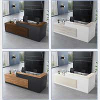 Bureau de réception moderne en bois QT-08 pour hôtel et salle de sport, ensemble de mobilier de bureau