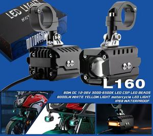 ไฟหน้ารถมอเตอร์ไซค์ LED 80W 10000LM พร้อมไฟเดมอนแองเจิลอายส์ ไฟส่องสว่างเสริม ไฟหน้ารถมอเตอร์ไซค์ สภาพใหม่ - Product Image 2